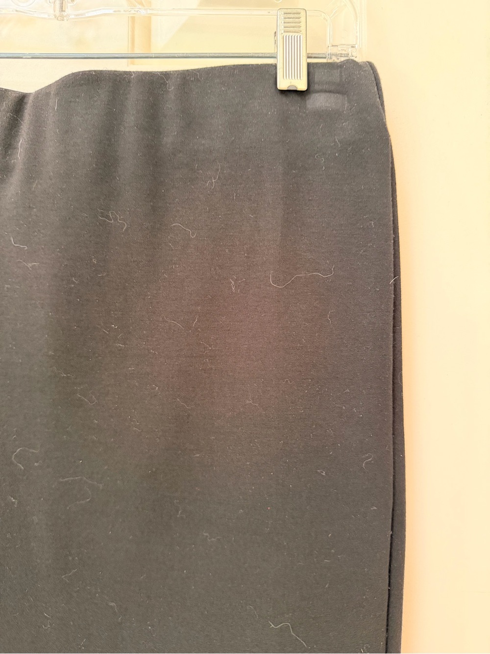 ECI New York Heavy Stretch Black Pencil Pull On Skirt, Smooth Flat Front, Sz M - Picture 2 of 14